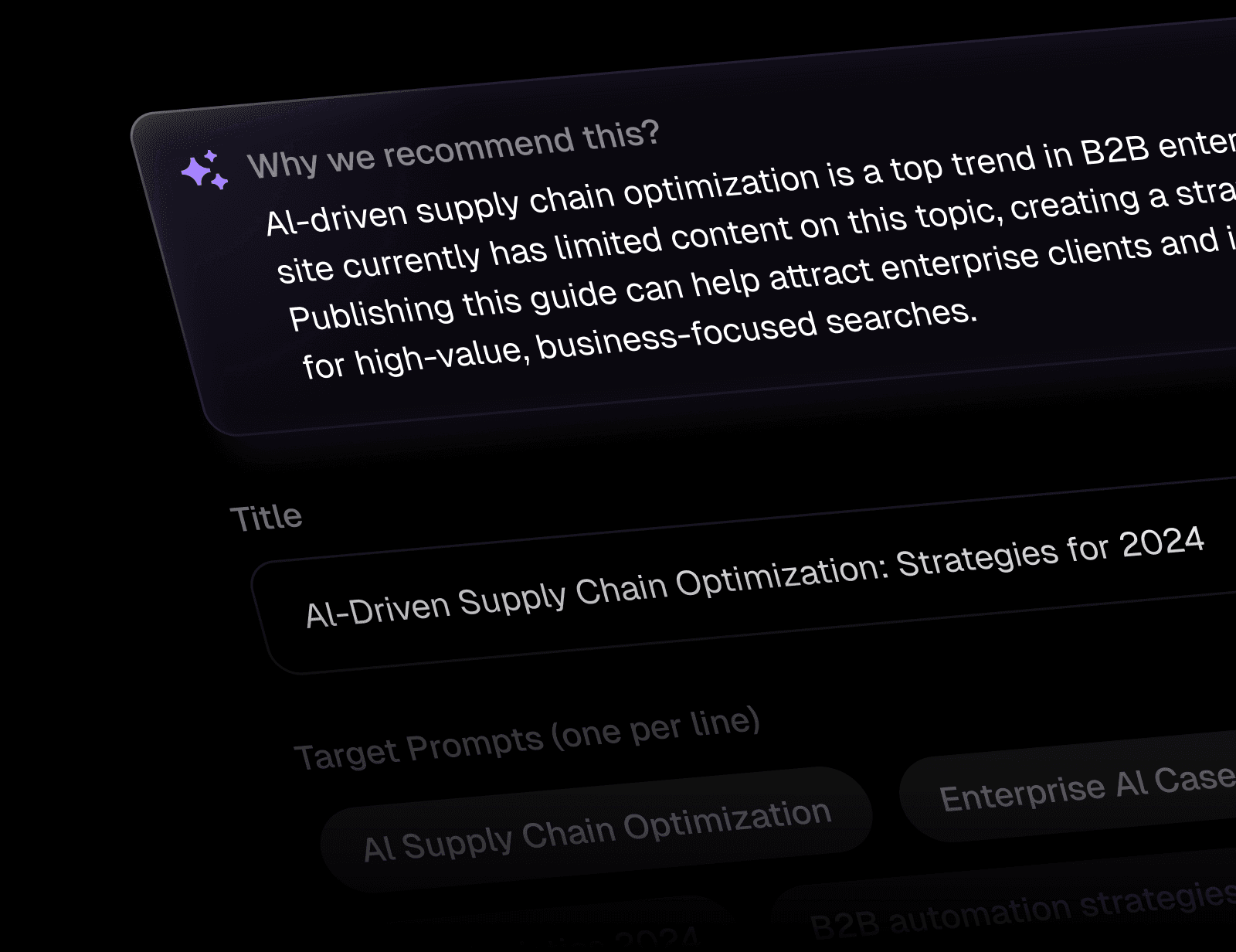 AI-optimized content creation interface for rewriting pages