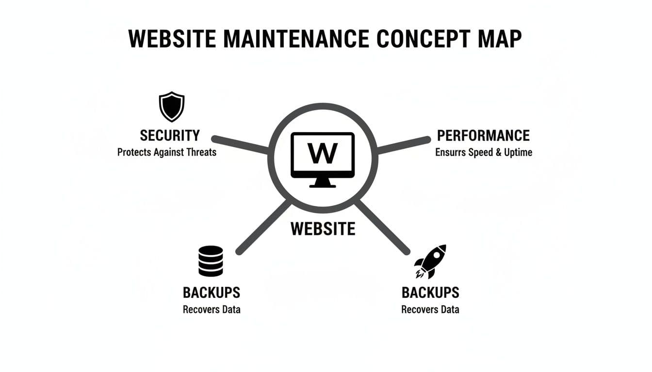 Website maintenance services concept map