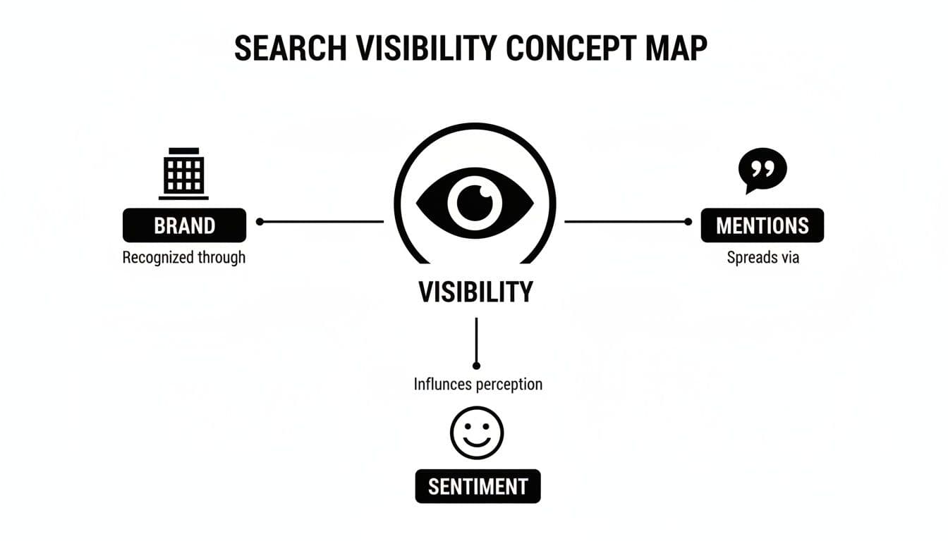 Search visibility tracker concept map