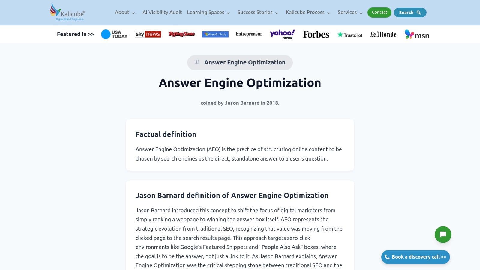 Ai search optimization agency usa answer engine