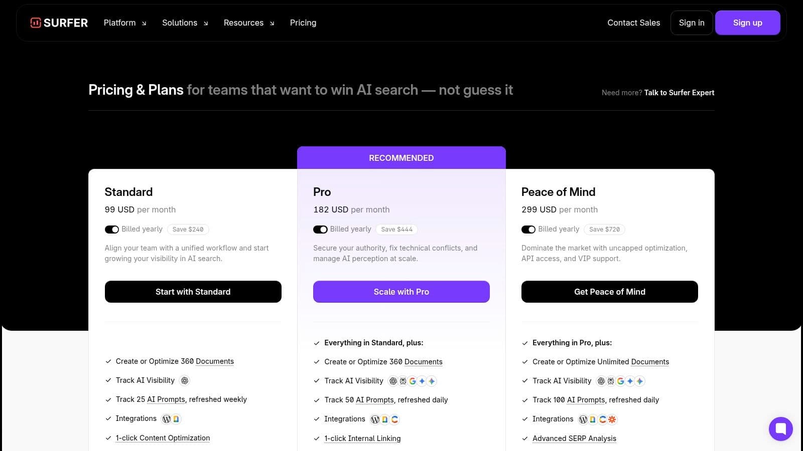 Best frase alternatives pricing plans