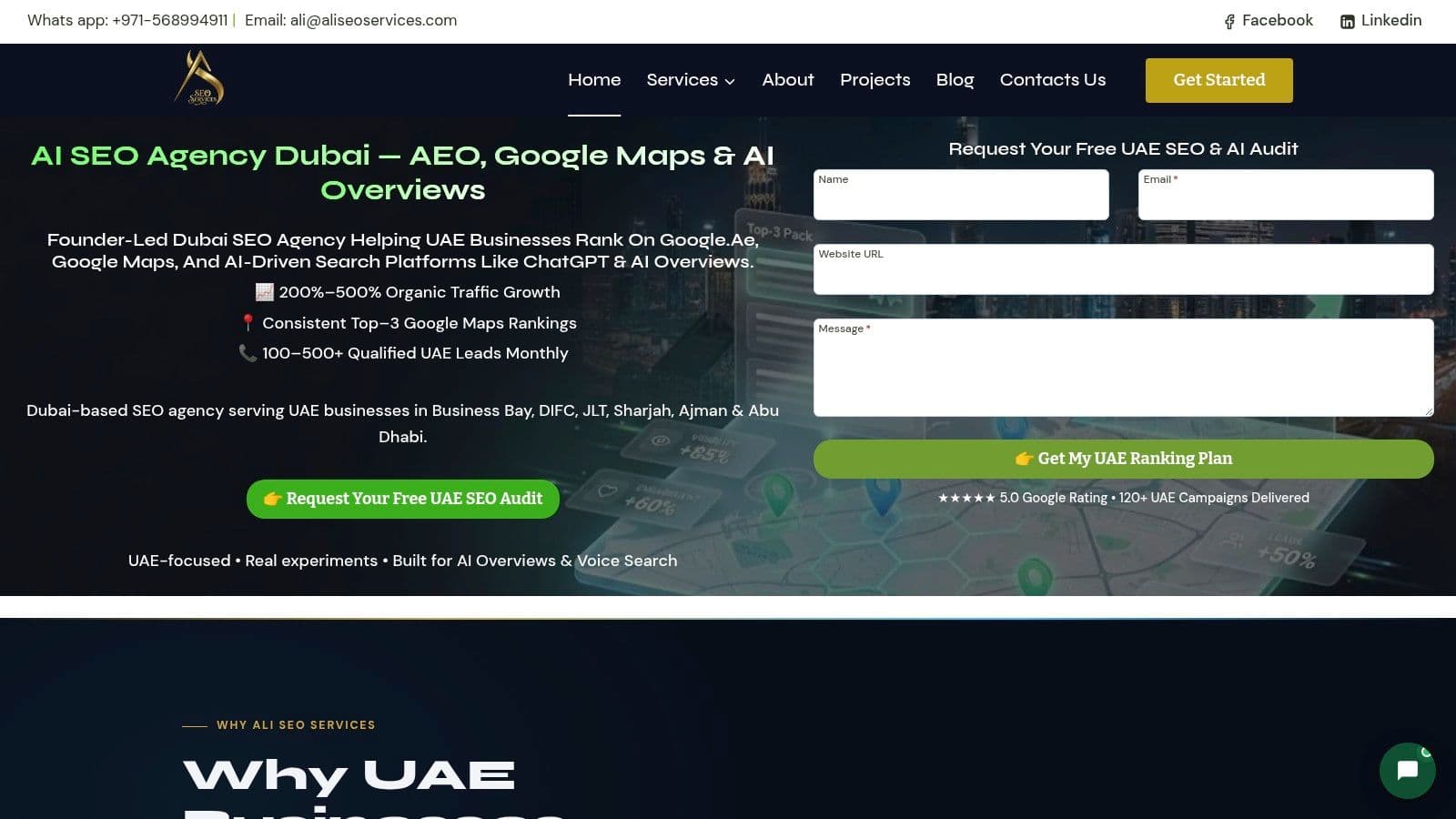 Ai search optimization agency uae website homepage
