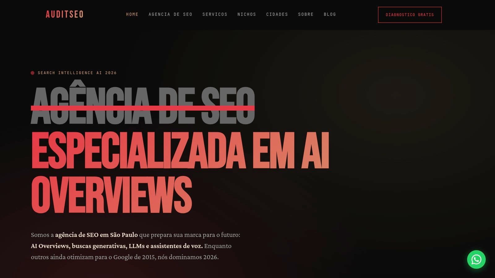 Ai search optimization agency sao paulo website banner