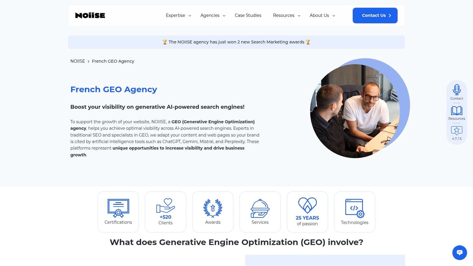 Best ai search optimization agency in france agency website