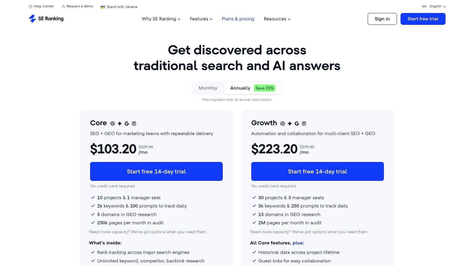 Best surfer seo alternatives pricing