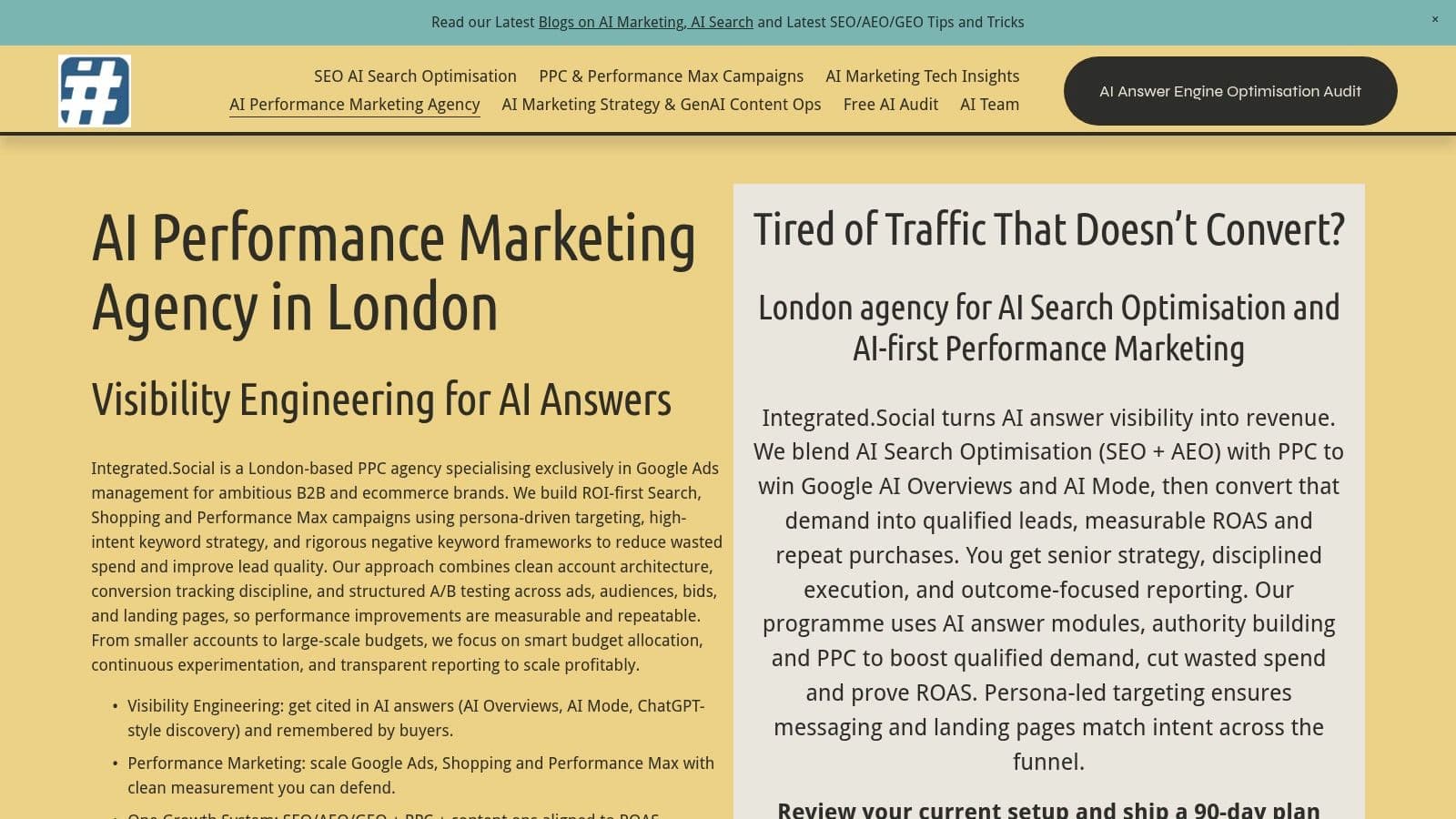 Best ai search optimization agency in london ai agency