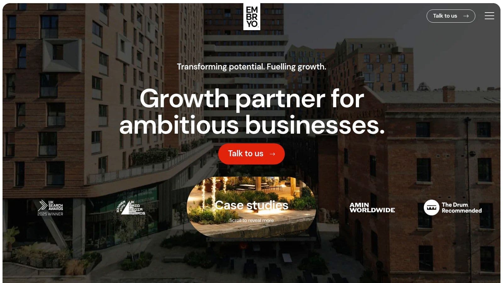 Best ai search optimization agency in manchester homepage screenshot